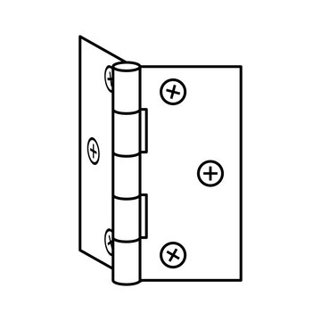 Door hinge or fasteners in vector style
