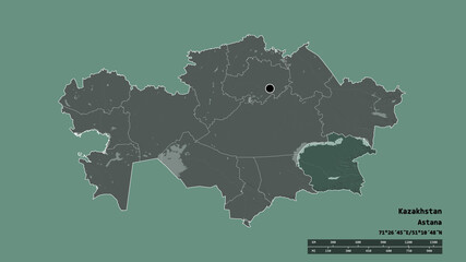 Location of Almaty, region of Kazakhstan,. Administrative