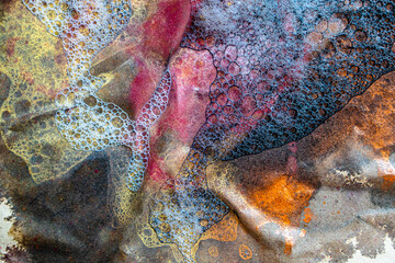 Abstract texture of real wet colorful paint