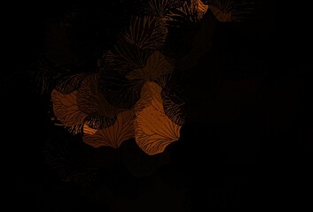 Dark Yellow vector abstract design with leaves.