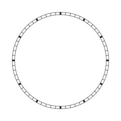 Clock face. Dial without hour hands image isolated on white background. The dial has hours and minutes. Vector illustration