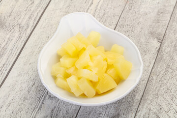 Marinated pineapple pieces