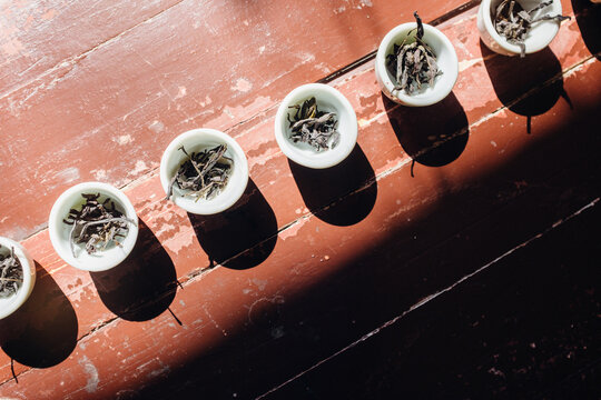 Tea leaves. Rites acrifice to gods in traditional Chinese rite