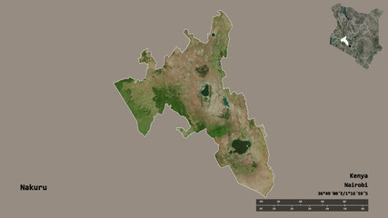 Nakuru, county of Kenya, zoomed. Satellite
