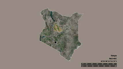Location of Samburu, county of Kenya,. Satellite
