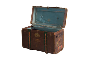 Vintage old trunk with open lid
