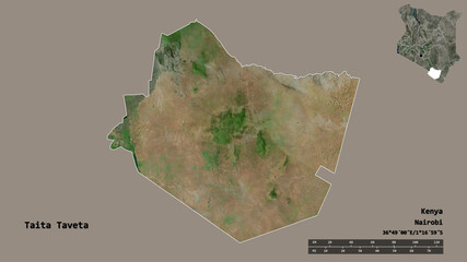 Taita Taveta, county of Kenya, zoomed. Satellite