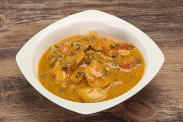 Traditional thai curry chicken soup