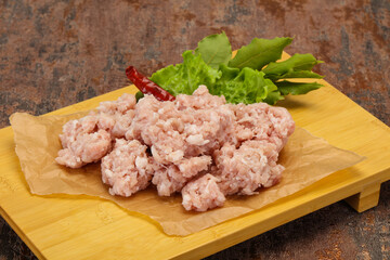 Homemade pork minced meat for cooking