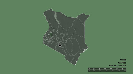 Location of Uasin Gishu, county of Kenya,. Administrative