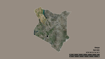 Location of Turkana, county of Kenya,. Satellite