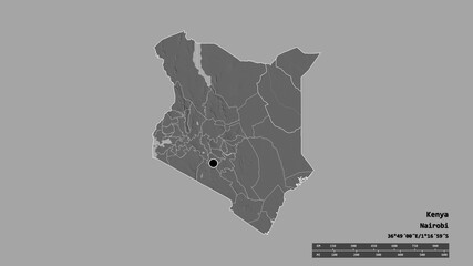 Location of Wajir, county of Kenya,. Bilevel