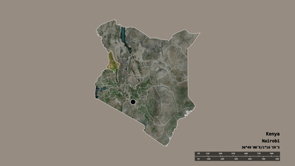 Location of West Pokot, county of Kenya,. Satellite