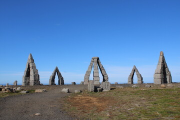Arctic Henge Monument in the village of Raufarhofn in the very north of Iceland