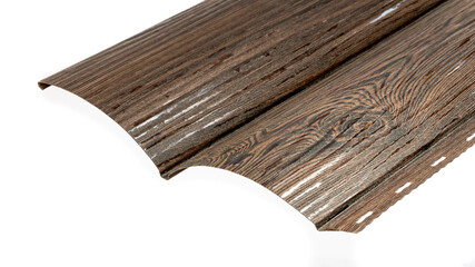 Blockhouse rails for fence colored colorful metal profile elements isolated