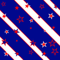 United States Stars and Stripes Election background illustration - Seamless Pattern