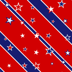 United States Stars and Stripes Election background illustration - Seamless Pattern