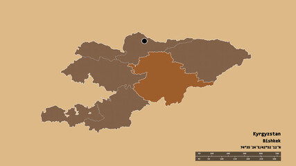 Location of Naryn, province of Kyrgyzstan,. Pattern