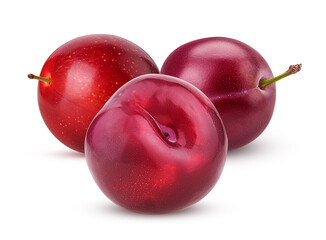 Three fresh plum