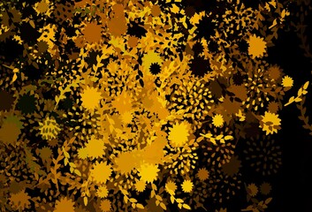 Dark Green, Yellow vector template with chaotic shapes.