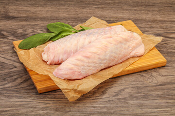 Raw turkey wings for cooking