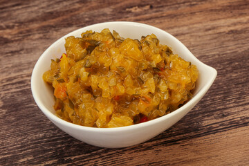 Relish sauce with cucumbers and mustard