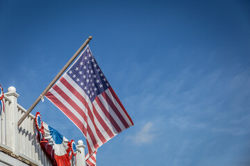 USA flag with copyspace with a lovely clear blue sky