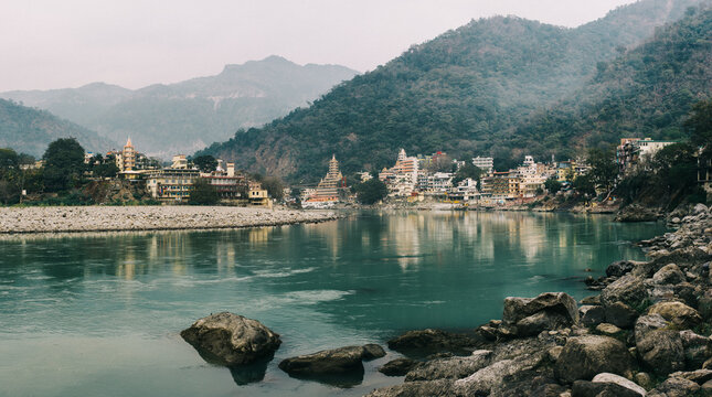 River Ganges at Laxman Jhula (Rishikesh, India)