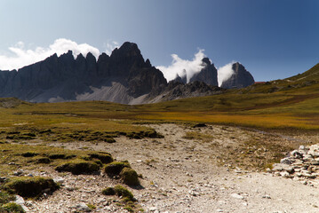 The Three Peaks natural park in the italian dolomites