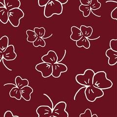 four leaf clover seamless vector pattern background illustration