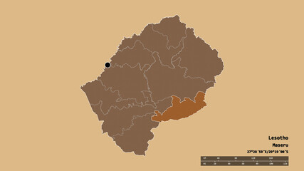 Location of Qacha's Nek, district of Lesotho,. Pattern