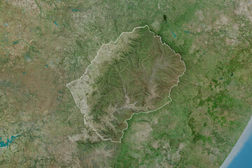 Lesotho borders. Satellite