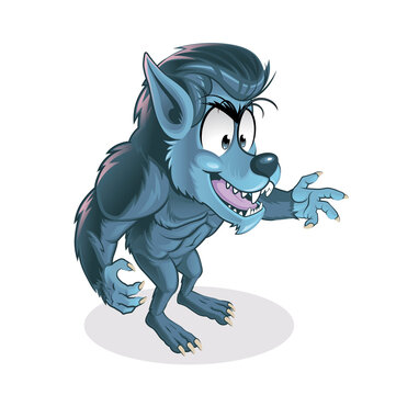 Cartoon Smiling Werewolf Character