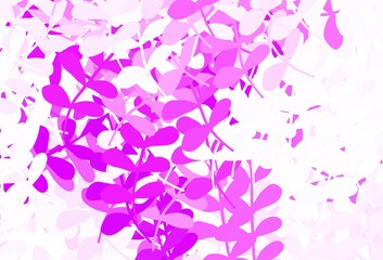 Light Purple vector elegant pattern with leaves.