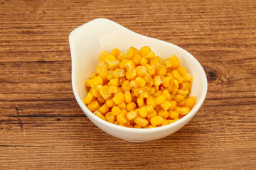 Sweet corn seeds in the bowl