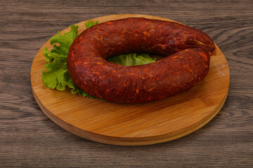 Krakowska sausage over the board