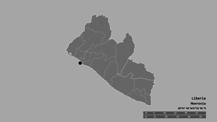 Location of Grand Gedeh, county of Liberia,. Bilevel