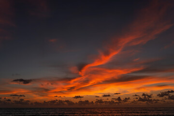 Beautiful sunset on the beach and sea, at Phuket Thailand.