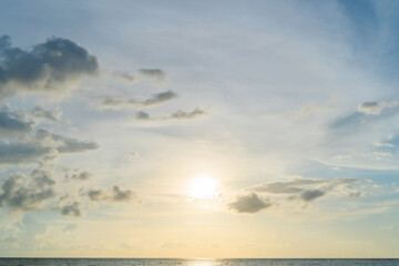 Beautiful sunset on the beach and sea, at Phuket Thailand.