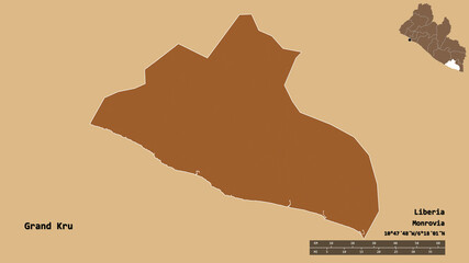 Grand Kru, county of Liberia, zoomed. Pattern