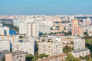 Fototapeta premium Aerial city view at day time. Moscow.