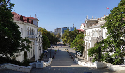 Crimean peninsula. On the streets in the city in the city of Sevastopol