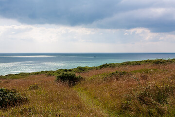 Seven Sisters Chalk Cliffs in Summer Evening Sun