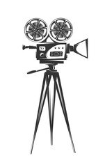 Cinema camera isolated on white background