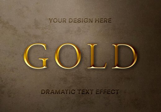 Regal Gold Text Effect Mockup