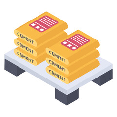 
Isometric cement sack vector design 
