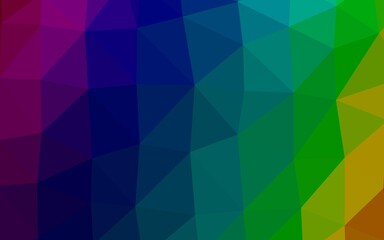 Dark Multicolor, Rainbow vector polygon abstract background. A sample with polygonal shapes. The best triangular design for your business.