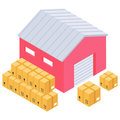 
Warehouse  icon isometric design  
