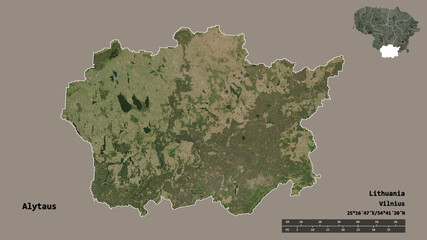 Alytaus, county of Lithuania, zoomed. Satellite