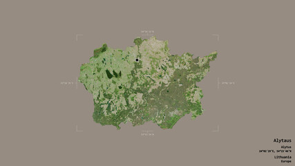 Alytaus - Lithuania. Bounding box. Satellite